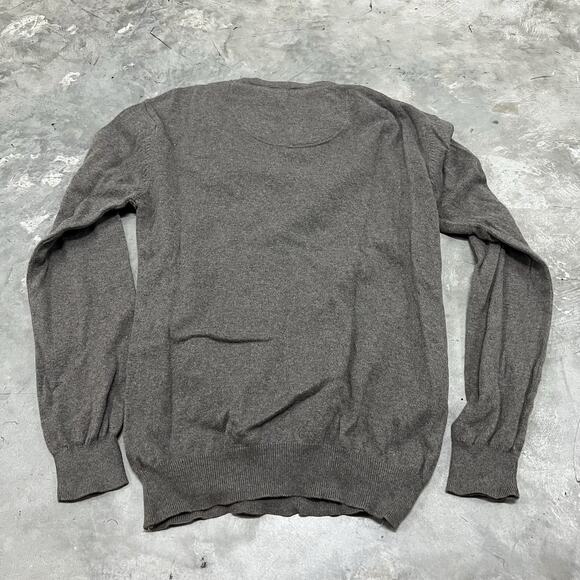 Jeff Banks London Sweater Mens Large Brown Cotton Cashmere V-Neck Jumper Knit - Picture 4 of 5